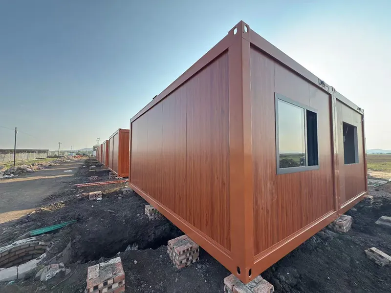Temporary modular housing camp for displaced populations