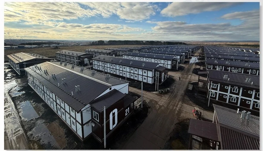 Completed KUBO multi-building workforce camp used to illustrate phased capacity planning
