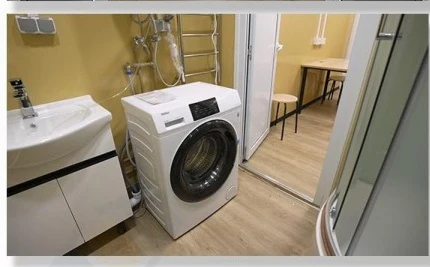 Laundry and wash facilities inside the KUBO Russia workforce camp