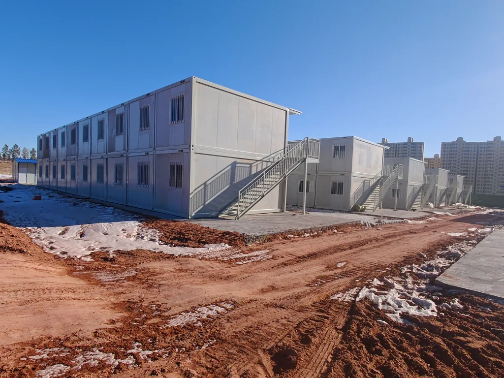 Aerial view of a remote workforce accommodation camp built for a large project