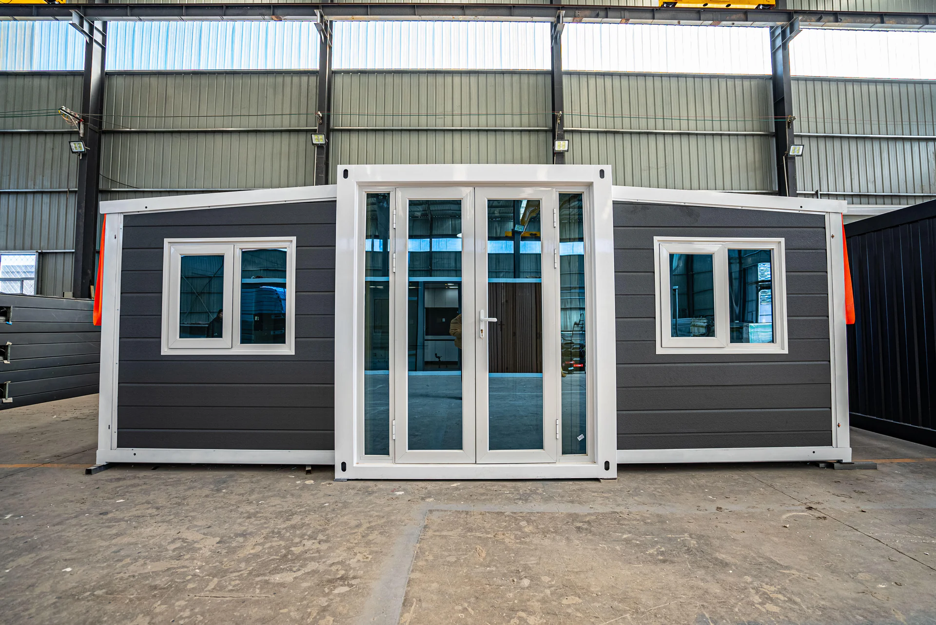 Expandable container house exterior