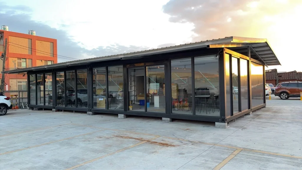 kuboprefab expandable container house glass office exterior