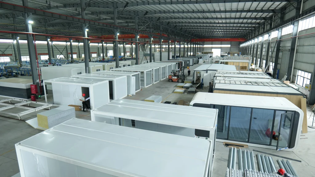 prefab container house production line in factory
