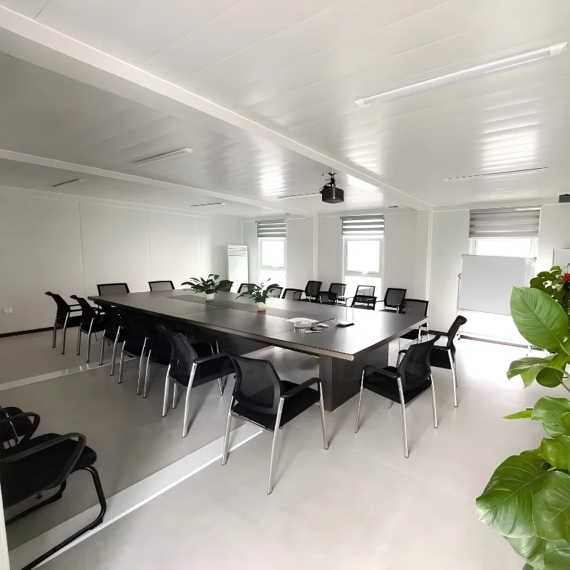Prefab container meeting room and office interior for mining camp site management