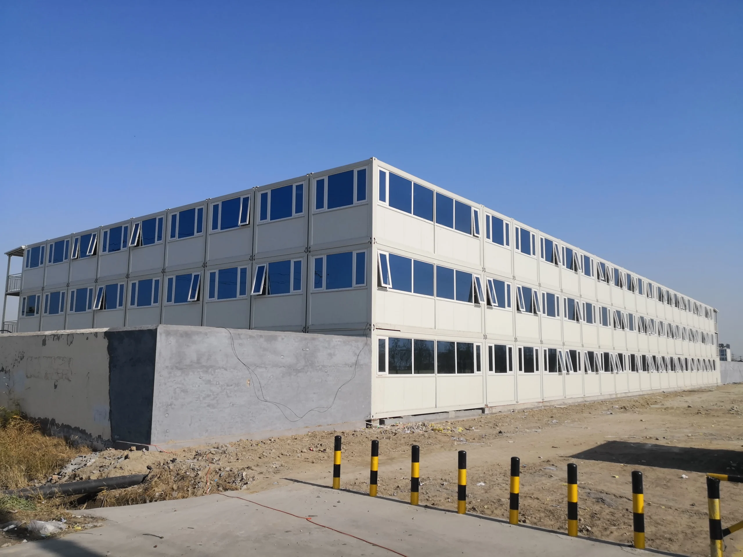 Completed multi-storey modular project building ready for handover review