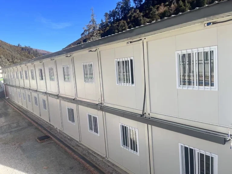 Two-storey modular worker dormitory building for remote camp accommodation