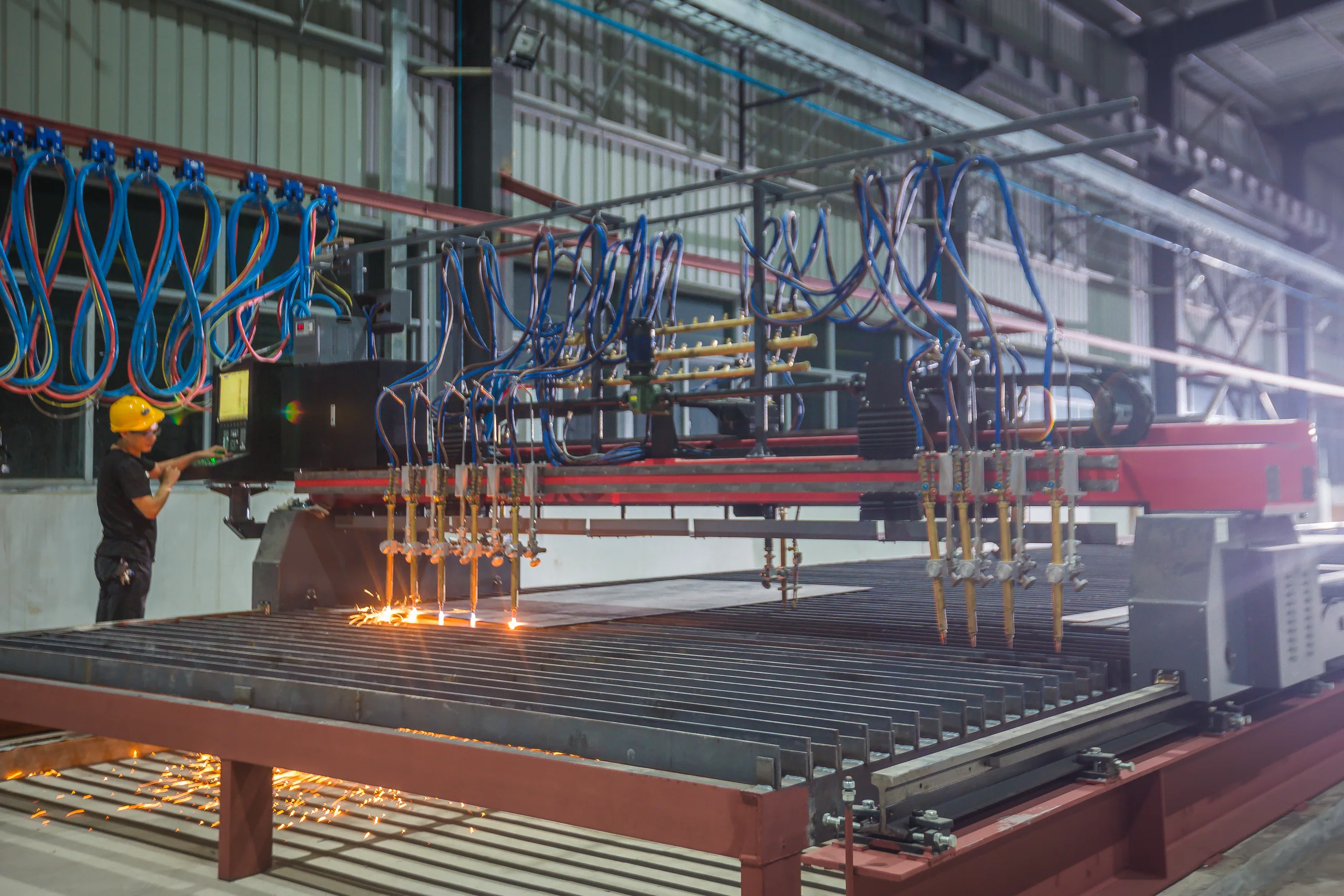 KUBO Prefab CNC multi-torch steel cutting table