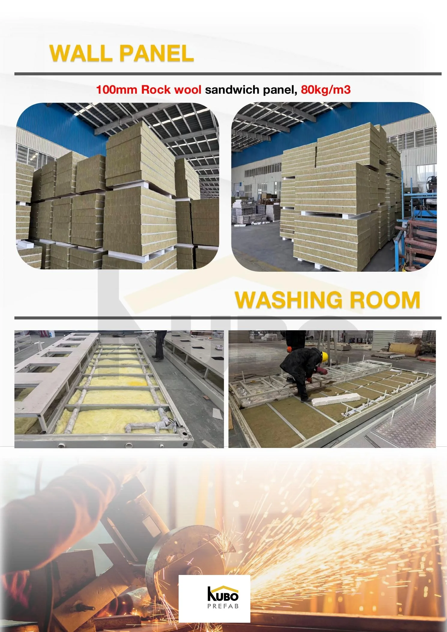 100 mm rock-wool sandwich wall panels shown in the project package